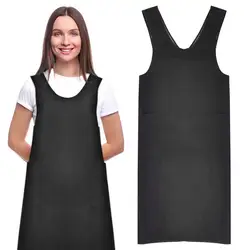 1pc Barbers Aprons Professional Salon Women Enlarge Oilproof Hair Stylist Apron with Pockets Waterproof Hairdresser Cape Black