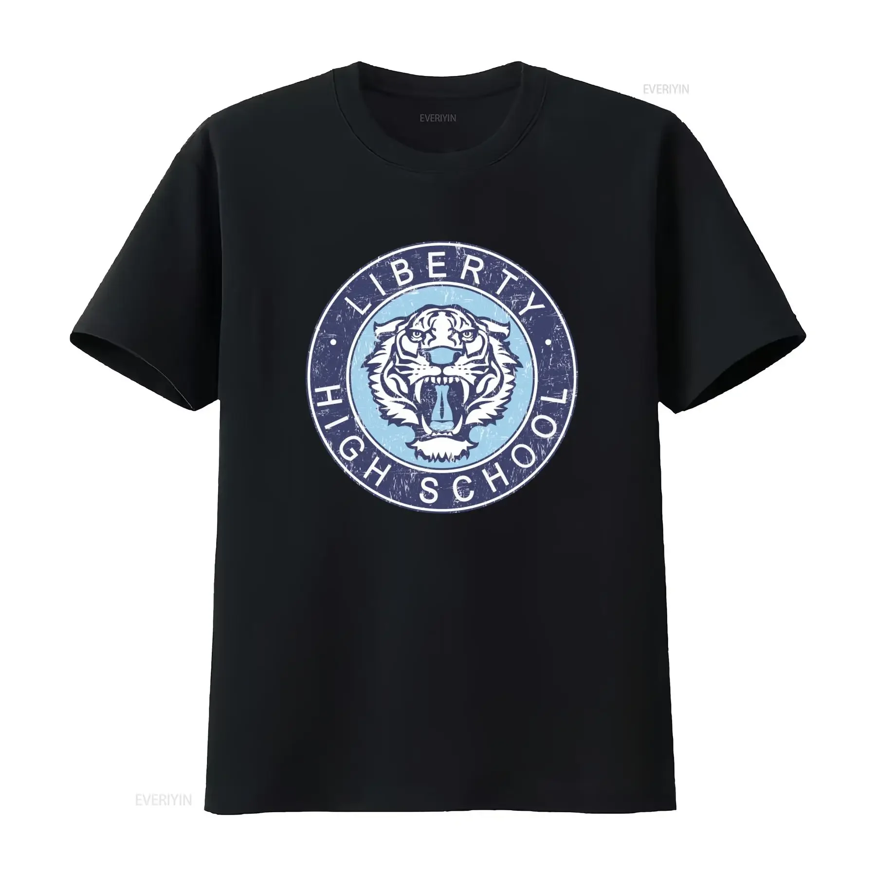 Liberty High School Vintage Style Tiger Head Print T Shirt for Fashion  vintage Washed Stylish Unisex Breathable