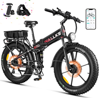 W Wallke X3 Electric Bike 1500W Dual Motor 22AH/44AH Foldable Electric Bicycle  26'' Fat Tire E-Mountain Bike With APP Control