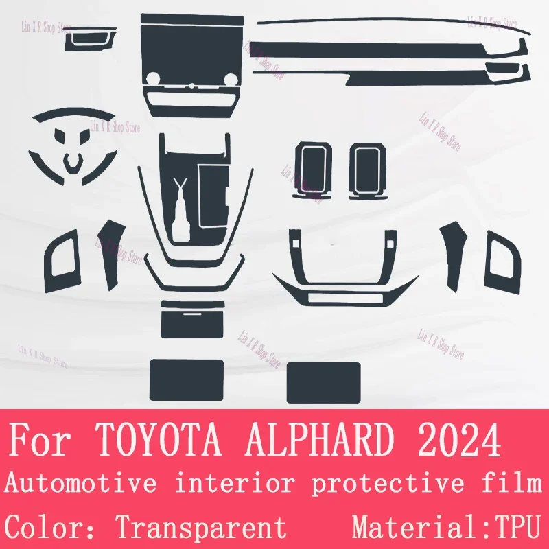 

TPU Protective Film For TOYOTA ALPHARD 2024 Car Interior Gearbox Air Panel GPS Navigation Screen Anti-Scratch Repair Sticker PPF