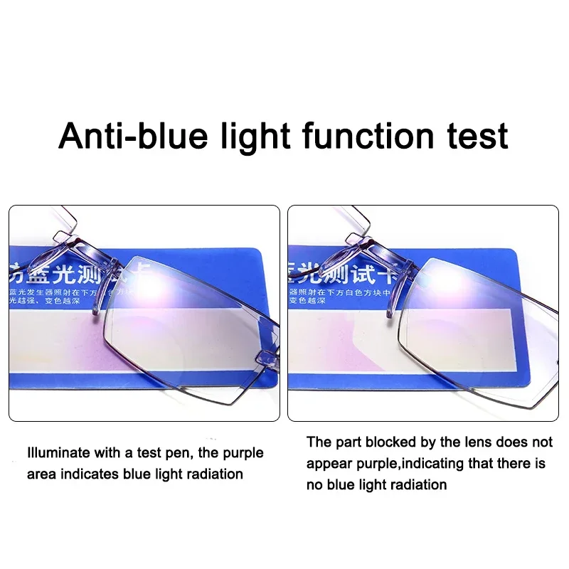 ผู้ชาย Multifocal Rimless แว่นตาอ่านชาย Blue Light Blocking แว่นตา Bifocal สายตายาวแว่นตา Diopters + 1.0 ถึง + 4.0