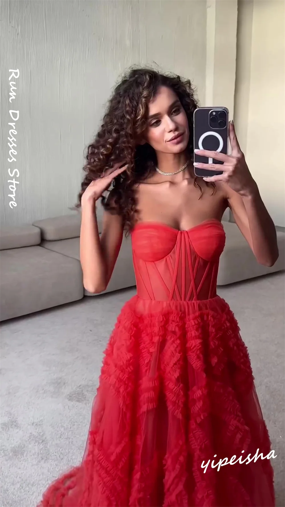 Vestido de baile con escote corazón Retro, largo hasta el suelo, vestidos de graduación drapeados de red/tul para ocasiones formales, vestidos para fiestas de graduación