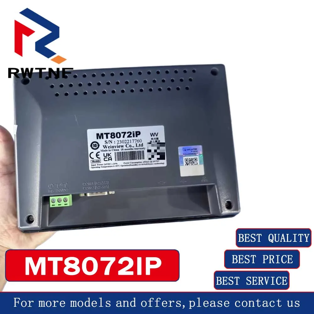 Brand New Genuine MT8072IP WEINVIEW HMI 7-inch touch screen Ethernet HMI-MT8072IP ,100% original