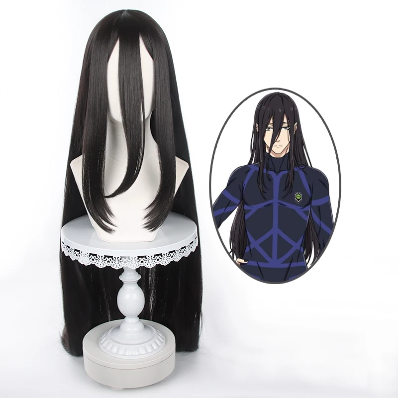 Parrucca Cosplay Aryu Jyubei 100cm capelli lunghi neri resistente al calore accessori per feste di Halloween sintetici parrucche di scena