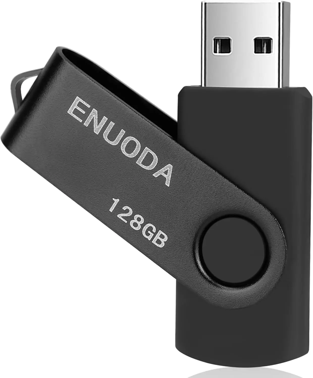 

128GB USB 2.0 Flash Drive Swivel Design Thumb Drive for PC Laptop Black