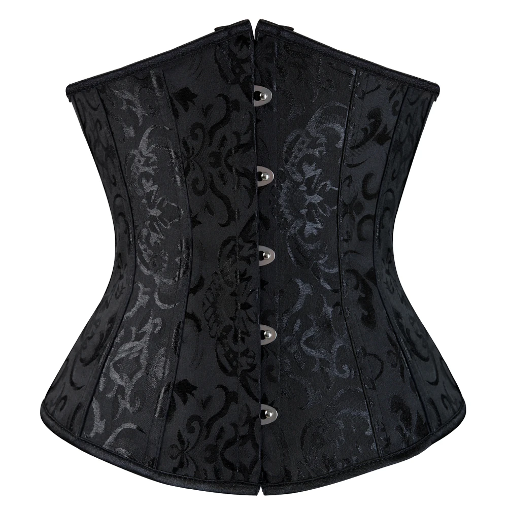 Sexy Gothic Underbust Corset Top For Women Body Shaper Waist Cincher Vintage Satin Lingerie Bustier Plus Size Fashion Corselet