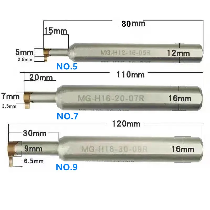SANAI Grooving Rod MG-H12-18-05R MG-H16-25-07R MG-H16-30-09R Internal Slot Cutting Holder Spring Steel CNC Lathe Turning Tool