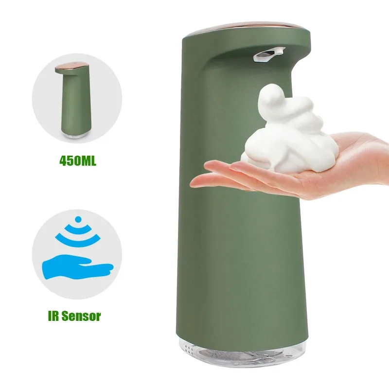 

450ML Foam Liquid Soap Dispenser Handsfree USB Rechargeable Portable Non-Contact Automatic Foam for Bathroom Kitchen
