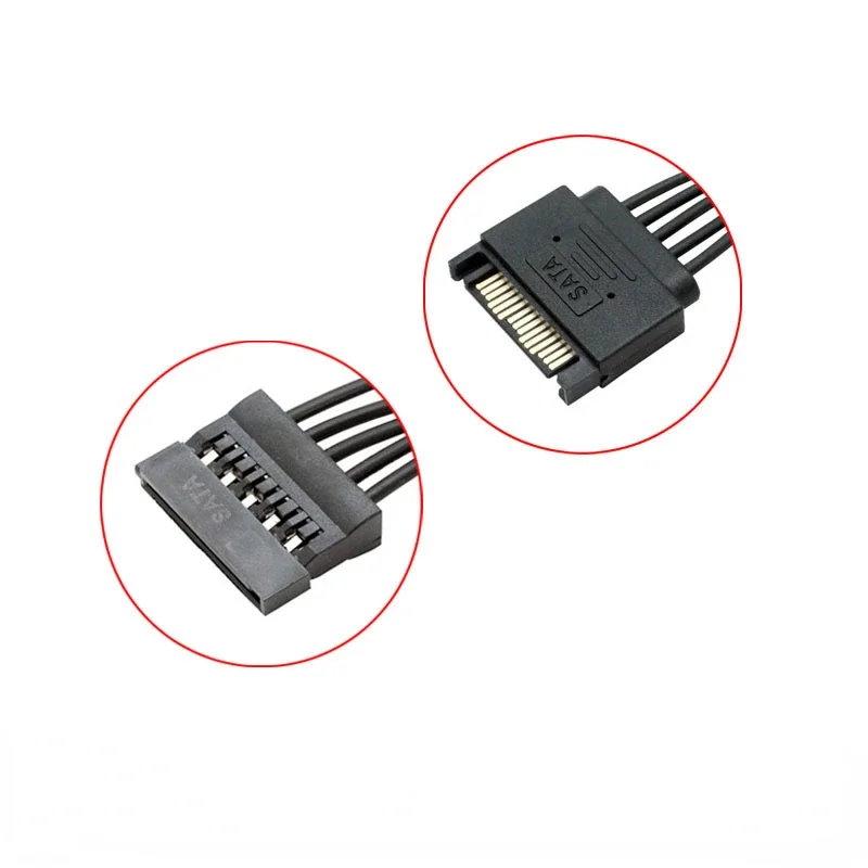 5-wire SATA 15pin Male To Female Extension Cable 1 To  3 4 5 6 for Computer Hard Disk Interface Power Cord
