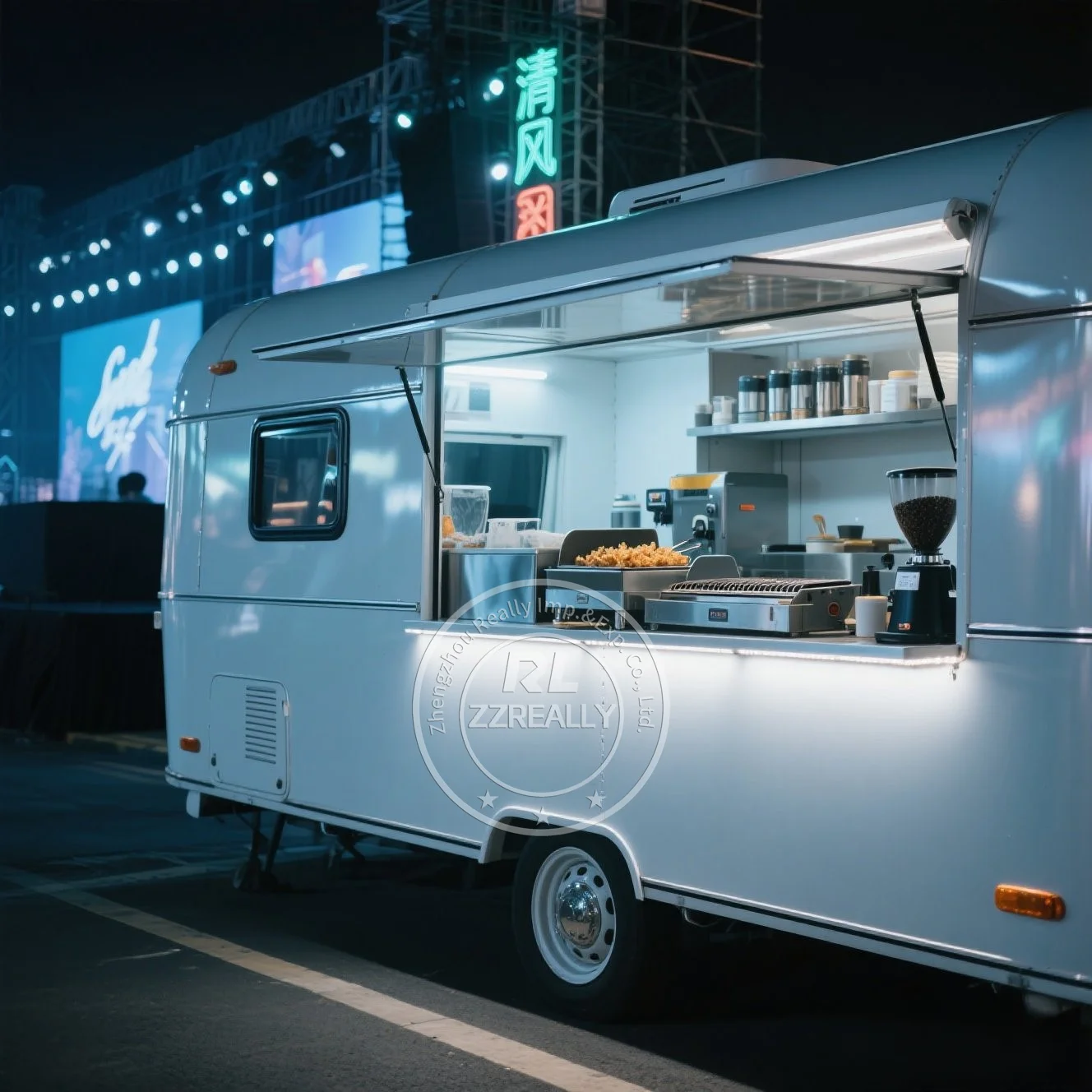 

Fully Equipped Food Truck Hot Dog Ice Cream Pizza Coffee Mobile Food Cart With Full Kitchen Gear