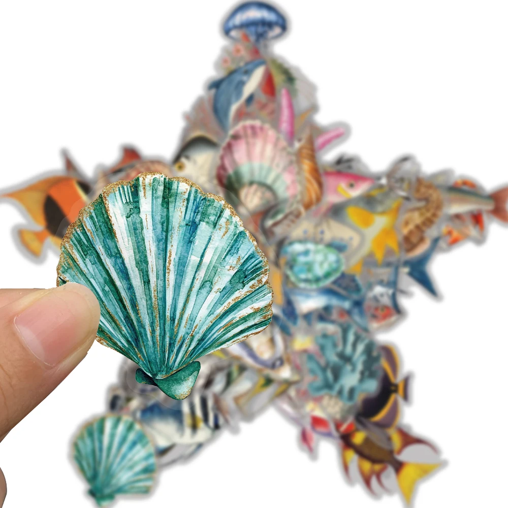 50 قطعة ملصقات الكائنات البحرية Harajuku لوح التزلج الإبداعي ورقة الهاتف الأمتعة مقاوم للماء هدايا الكمبيوتر ورقة Chambre