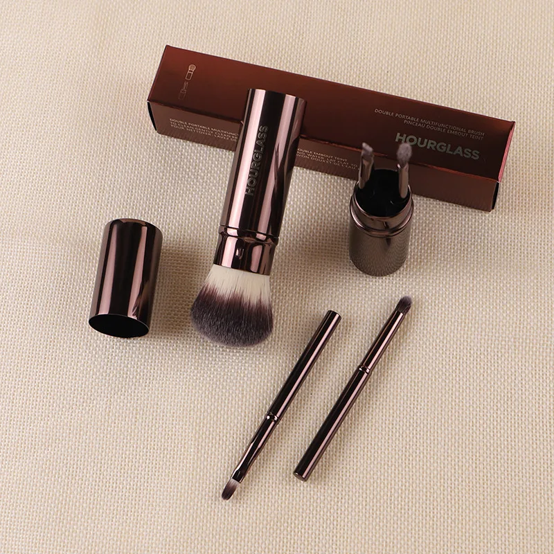 1 st Multifunctionele Make-Up Borstel Mini Draagbare Reisformaat Poeder Blush Make Up Kwasten Oogschaduw Lip Concealer Brow met doos