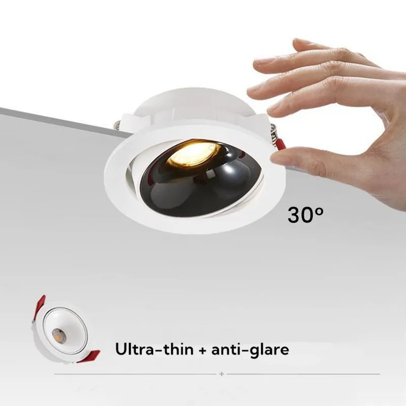 Ultra-cienkie wbudowane z możliwością ściemniania punktowe reflektory led z regulacją antyodblaskową 110 v220v do salonu do domu centrum handlowego