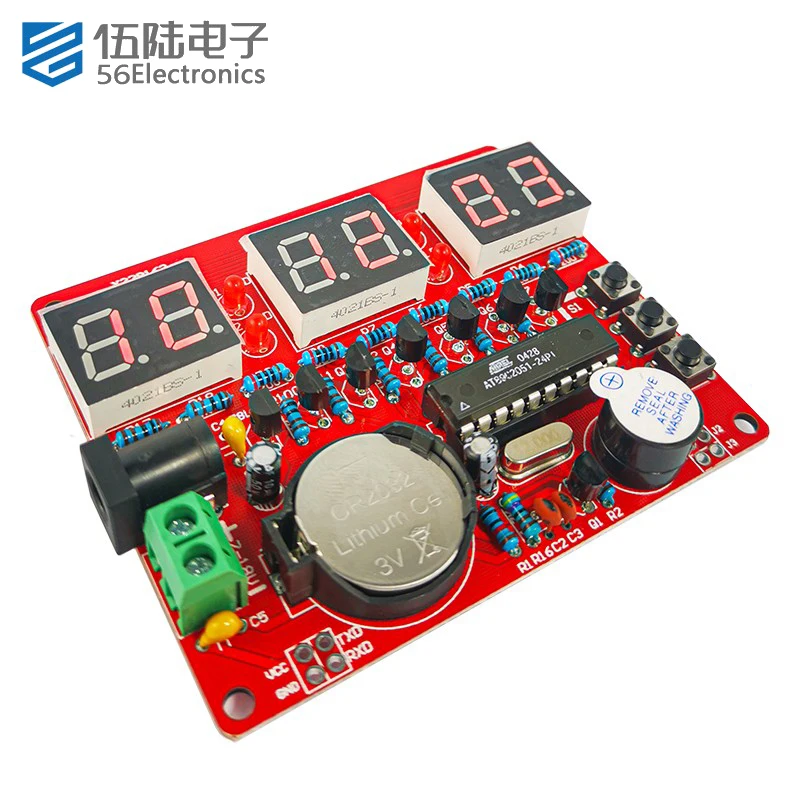 6-bit Multifunctional Electronic Digital Clock Kit Single Chip Microcomputer Clock Spare Parts Welding Kit