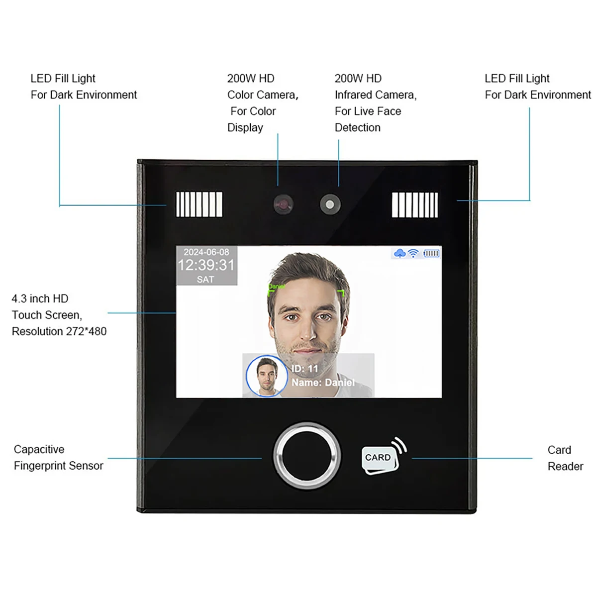 Sistema de asistencia Facial con huella dactilar para trabajadores, solución de gestión de reloj, WiFi, basado en la nube, gratis en línea