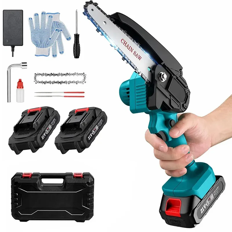 

New Model 6 Cordless Portable Electric Lithium Battery For Wood Chain One-Hand Non-Slip Handle Mini Chainsaw 6 Inch