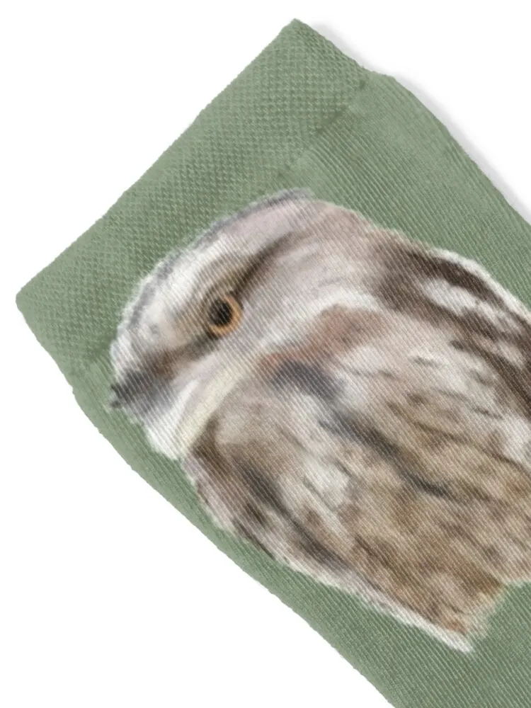 Tawny Frogmouth Portrait Socks بالجملة مصمم العلامة التجارية عدم الانزلاق ساخنة الرجال الجوارب الفاخرة المرأة