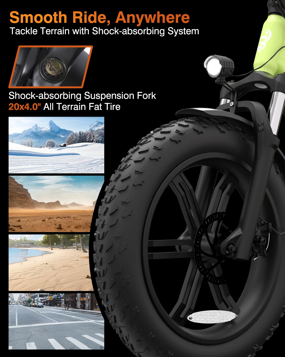 Bodywel F20 Pro Erwachsenen-Elektrofahrrad E-Bike 48V18AH Akku 20 Zoll Reifen Schneemobil E-Bike – Detail 2