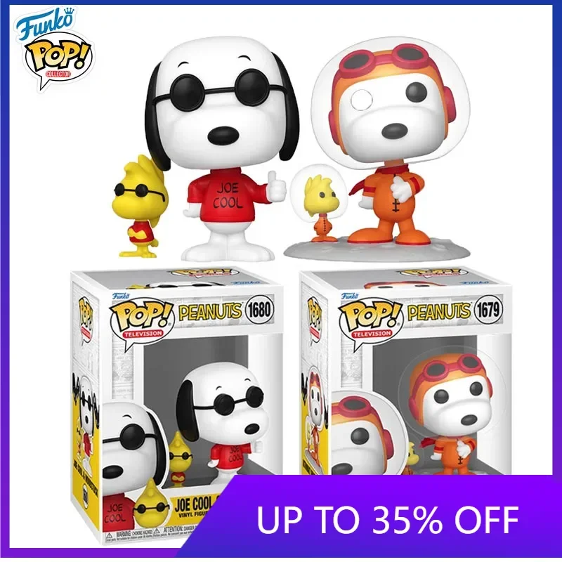 

Funko POP Original Peanuts Anime Figure Joe Cool Astronaut Snoopy Action Figure Toys for Boys Girls Gift Collectible Model