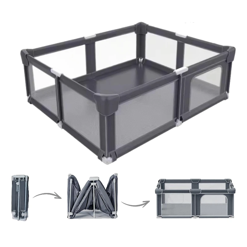 

150x180CM Foldable Safety Fence for Toddlers Instant-Setup Baby Playpen No Installation Need Large Play Yard for Indoor/Outdoor