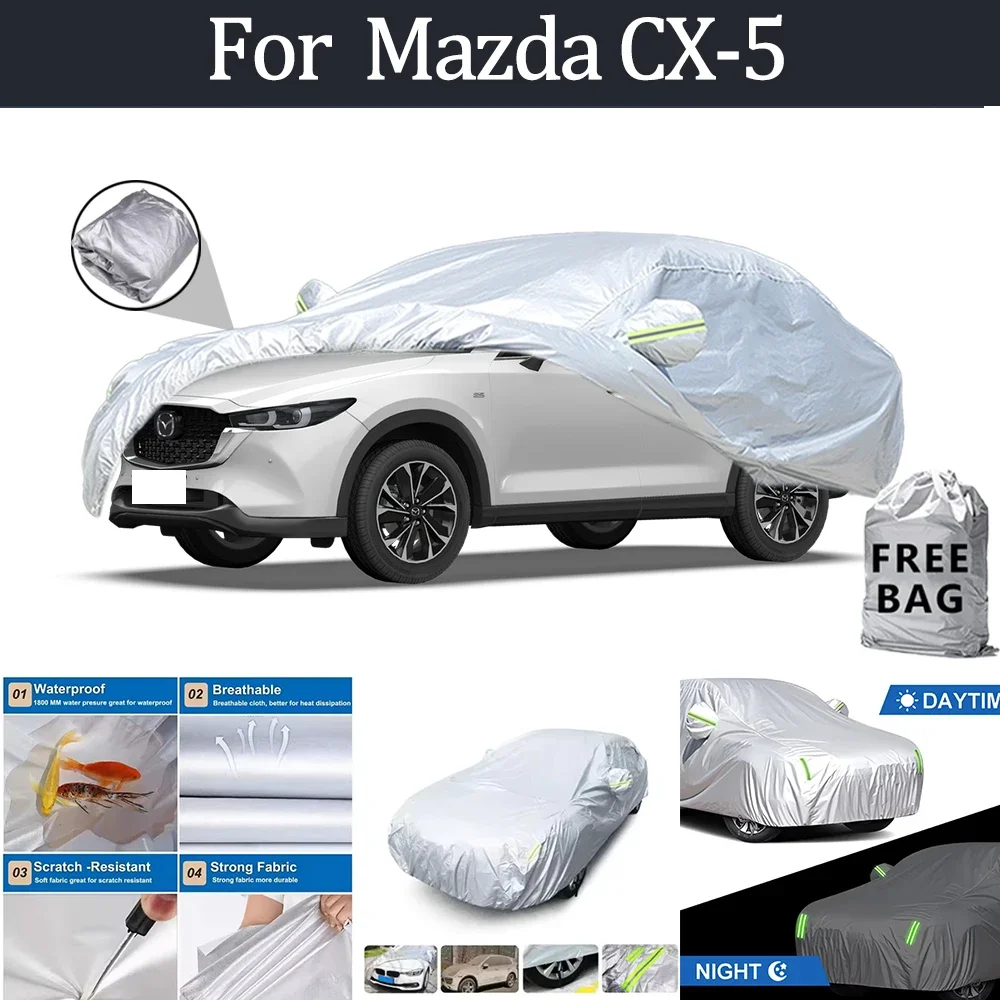 

For Mazda CX-5 Car Cover Outdoor Protection Covers Snow Sunshade Waterproof Dustproof Exterior UV Car Accessories