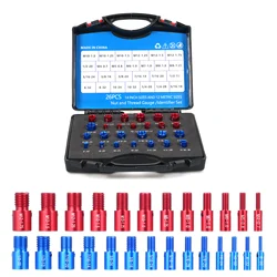 26/44Pcs Thread Checker 44Pcs Nut and Bolt Gauges 26Pcs Male/Female Gauge Individually Housed in Case (23 Inch & 21 Metric)