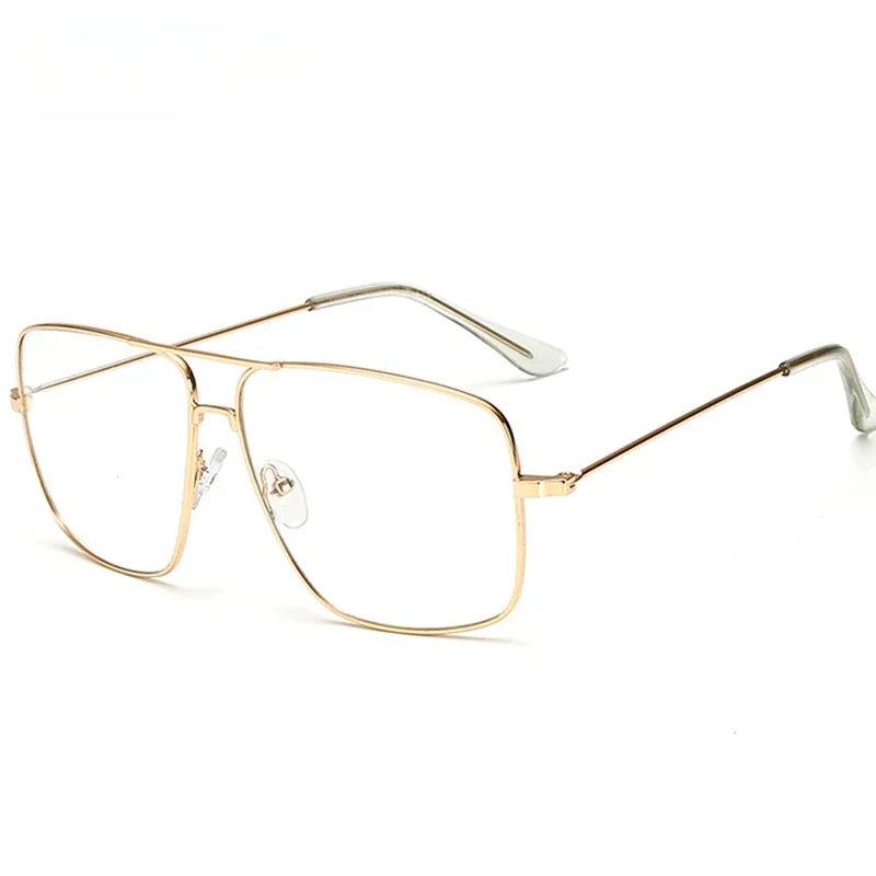 New Vintage Gold Metal Frame Eyeglasses Mens Womens Sun Glasses Retro Square Optical Lens Eyewear Nerd Clear Lens Glasses Oculos
