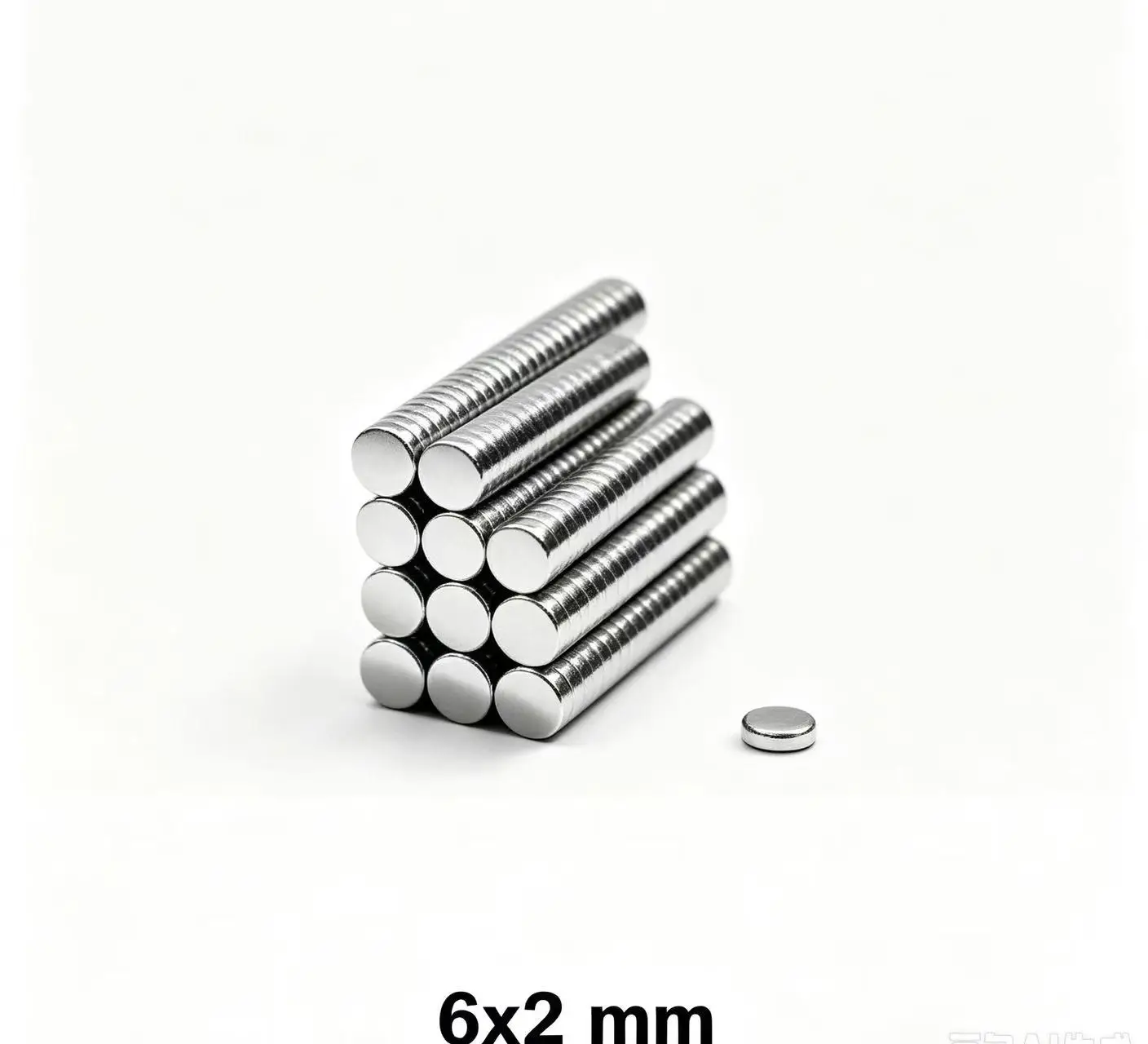 100-1000 Piece 6x2mm Strong Round Magnets for Fridge, DIY, Building, Scientific, Craft, Education