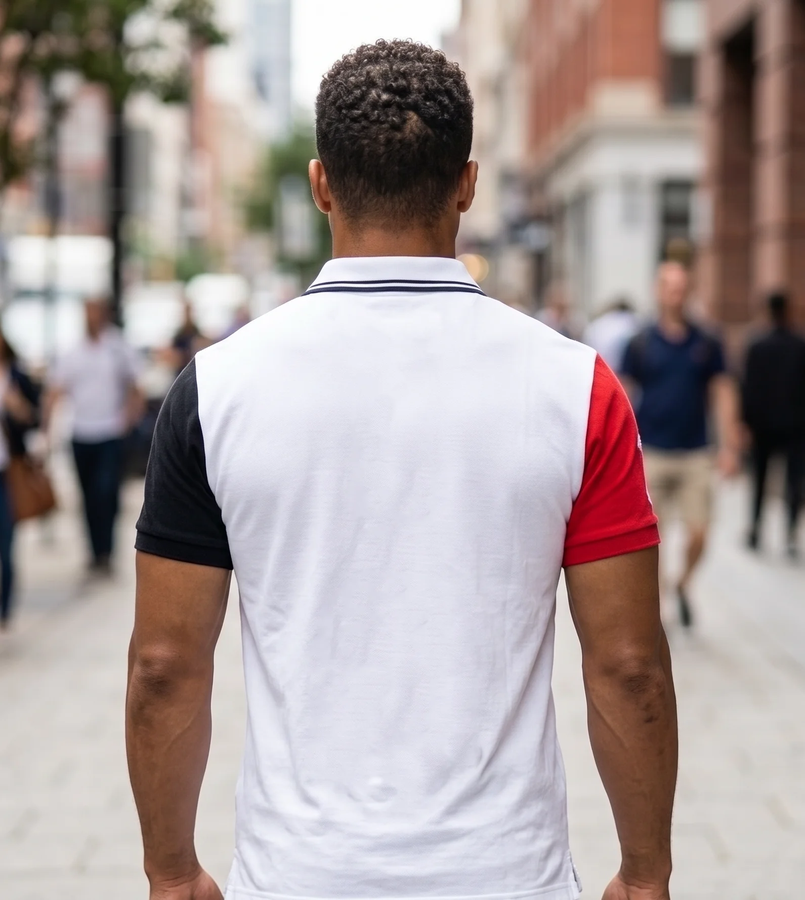 Men's 100% Pure Cotton Short Sleeve Polo Shirt Classic Lapel Embroidery Trendy Contrast Color Splicing Side Slits Extended Fit