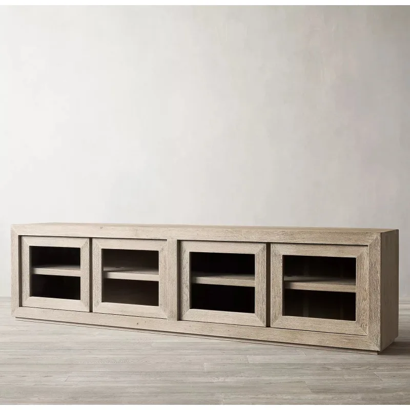 

French rural retro solid wood TV cabinet Italian solid wood modern simple solid wood