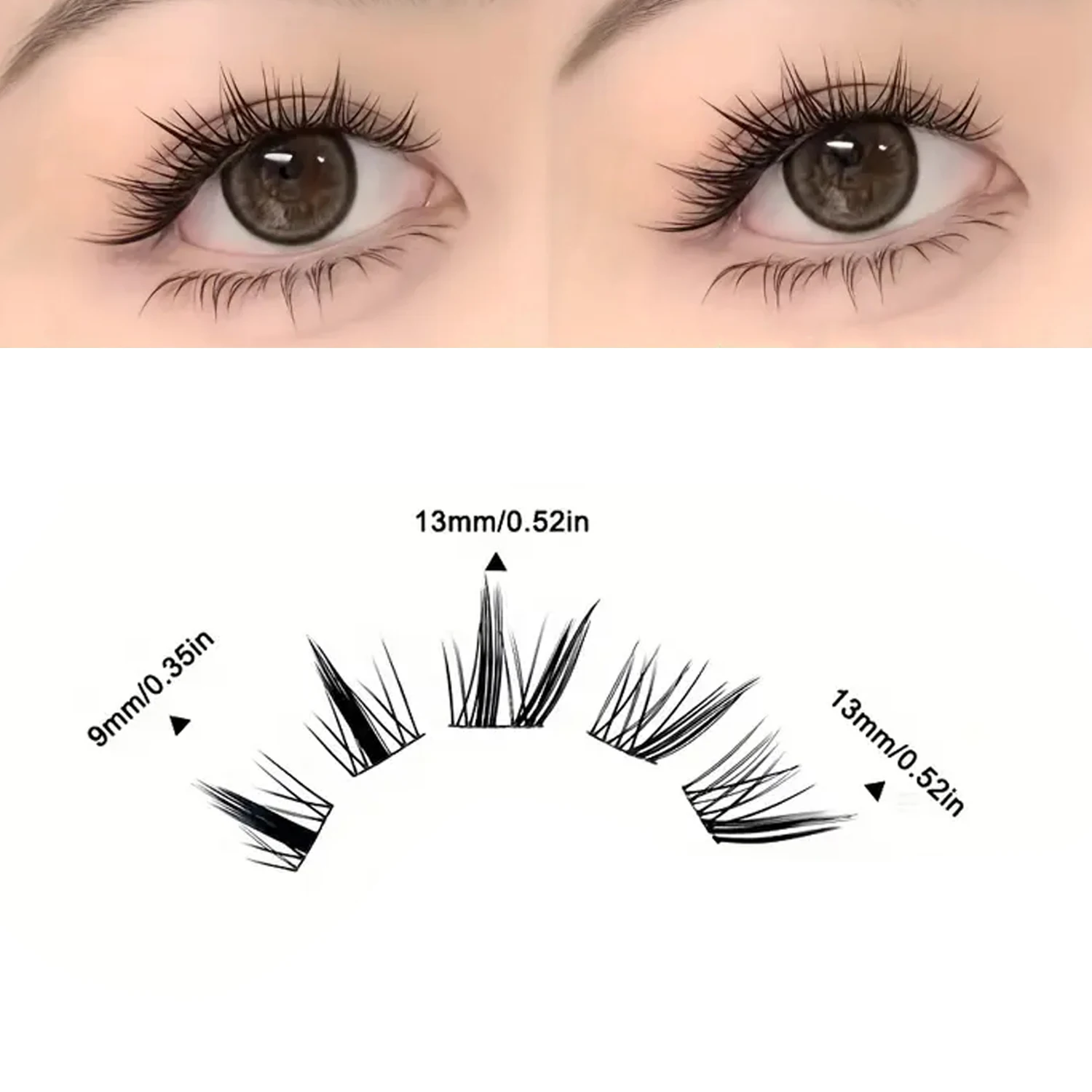 240 Stück künstliche Wimpern, großes Volumen, C-Curl, einzelne Wimpern im Fuchs-Stil, Katzenaugen-Look, Cosplay-Stil, natürlich und voluminös, einzeln verpackt, für einen rein natürlichen Look, für den Heimgebrauch, geeignet für Anfänger. – Detail 4