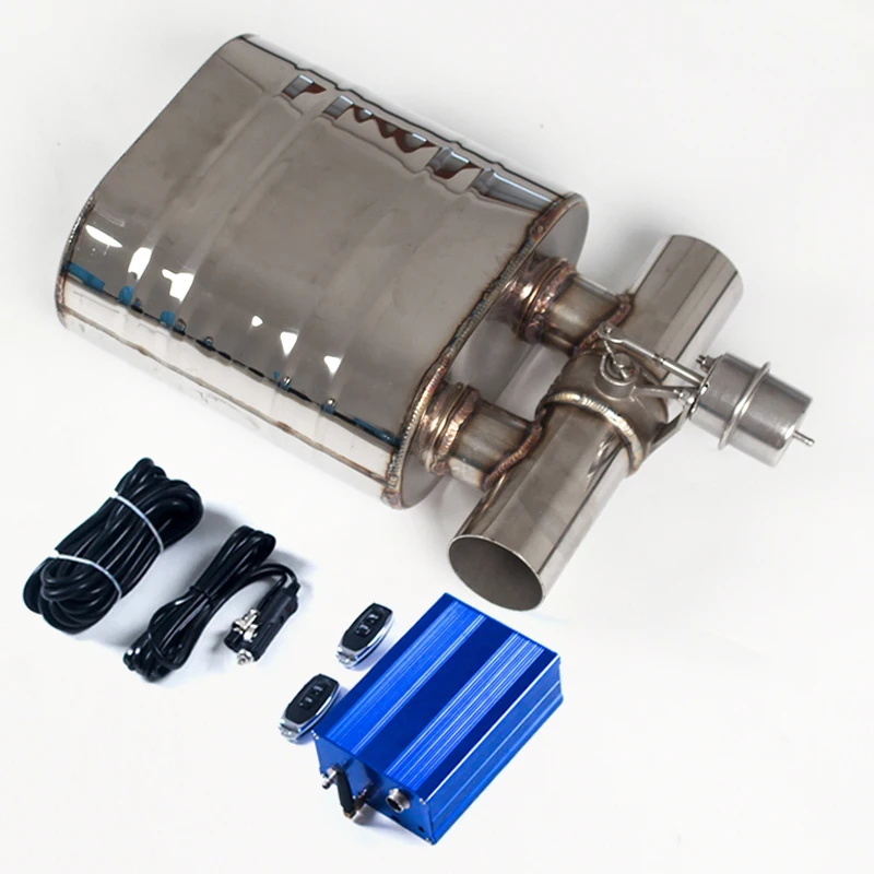 Exhaust Muffler With Air Vacuum Valve Vacuum Pump Sounds Control Adjustable Remote Controller Universal Valved kit