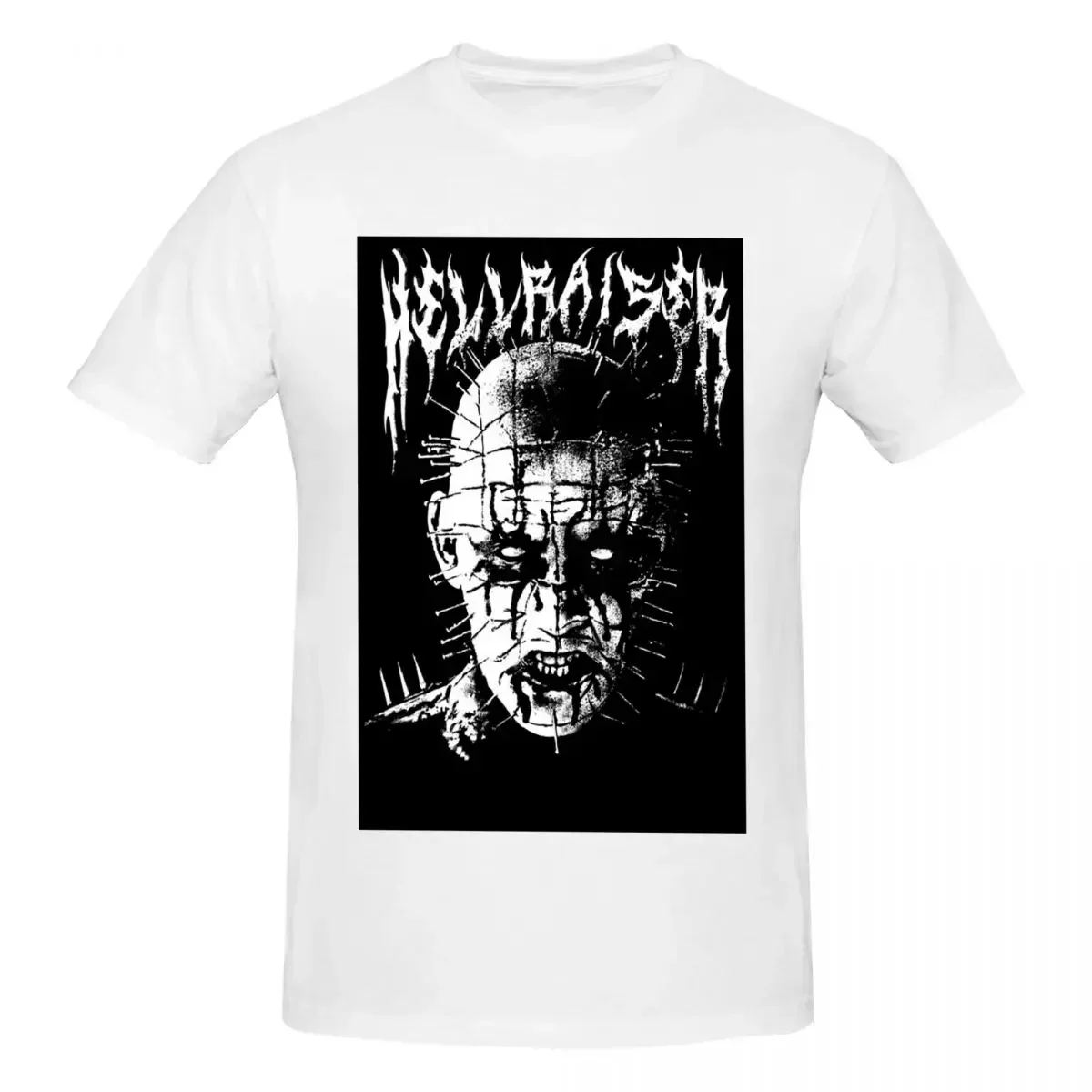 

Black Metal Pinhead 100% Cotton T-shirt Male Fashion T Shirts Men crew Neck Short Sleeve S-6XL