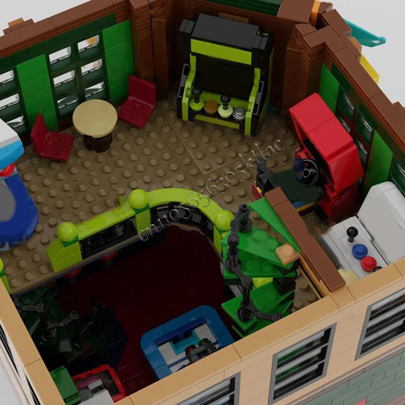 3345ピース MOC シティ レトロアーケード モジュール式ストリートビュー モデルビルディングブロック 積み木 クリエイティブ キッズ DIY 教育玩具 ギフト