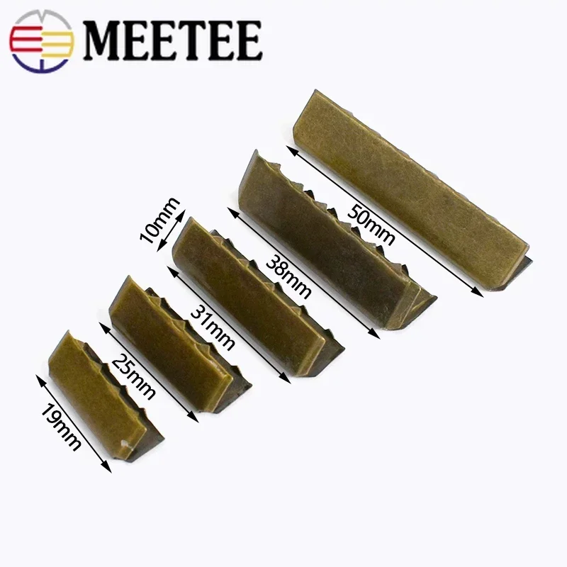 20/50pcs Meetee Metal Belt Clip Buckle Pants Belts Head Tail Stopper Webbbing Cord End Clips Buckles DIY Garment Accessories