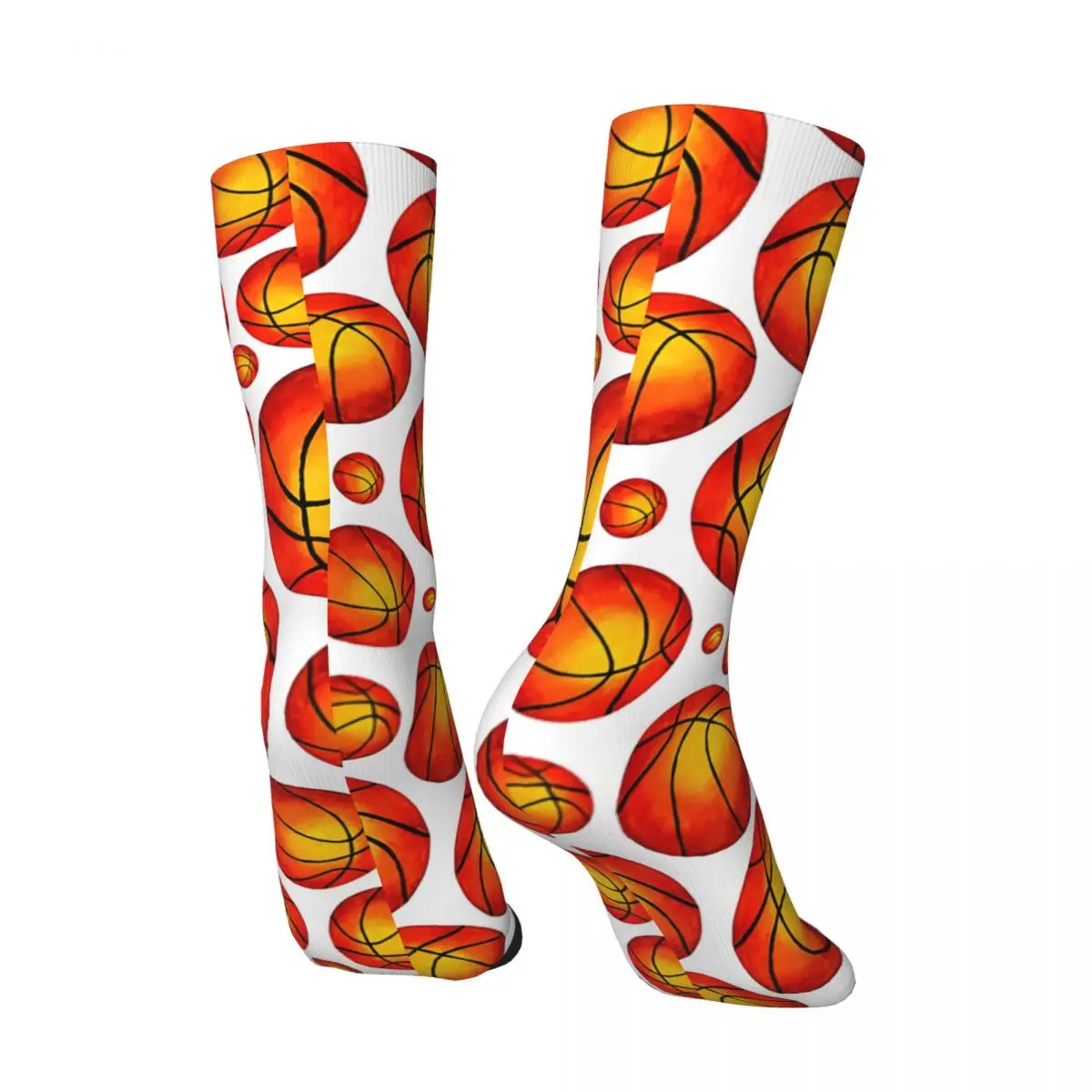 Basketball Basket Ball Pattern Balls Sports Men's Socks Vintage Harajuku Street Style Novelty Seamless Crew Sock