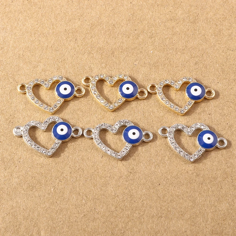 10 Stück Strass-Kristall-Glücksbringer-Anhänger mit bösen Augen zum Basteln von Ohrringen, Halsketten, Armbändern, DIY-Handschmuck und Accessoires – Detail 12