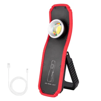 Torcia portatile a LED COB Torcia Lanterna magnetica ricaricabile USB Lampada da campeggio con gancio sospeso Modalità alte-basse Luce da lavoro di illuminazione