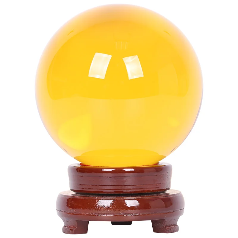 

Yellow and white crystal transparent glass ball lucky housewarming opening decoration gift ornament
