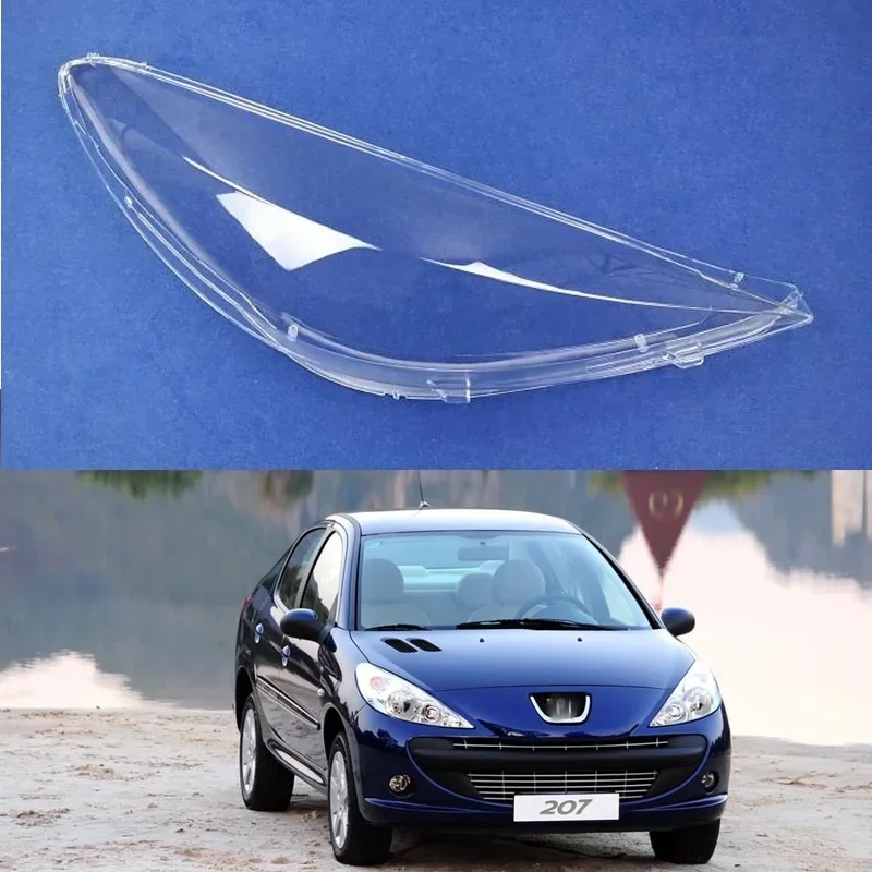

For Peugeot 207 09 10 11 12 13 Car Accessories Transparent Lampshdade Headlamp Shell Plexiglass Replace Original Headlight Cover