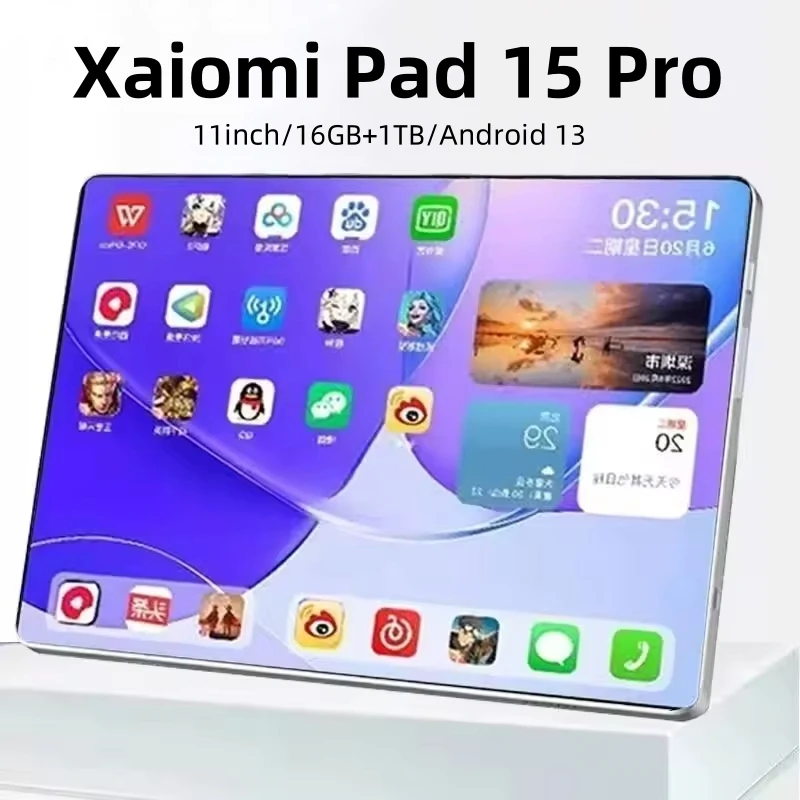 2025 Pad 15 Pro Tablet 16GB+1TB Android 13 24MP+48MP 10000 mAh 11-inch 5G Bluetooth 5.0 Thin & Light Office Learning Notebook PC