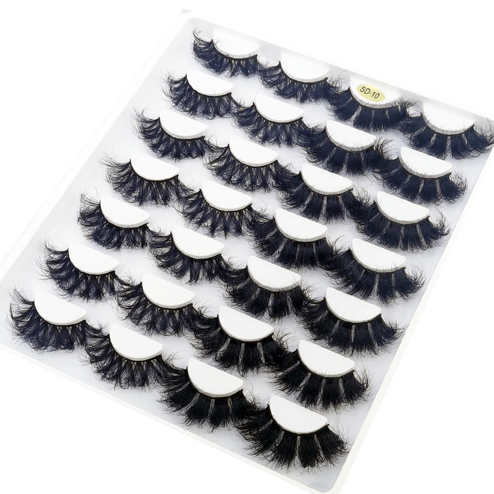 HBZGTLAD 14 Paar Wimpern 25mm Kunstnerz-Wimpern Langanhaltende Flauschige Nerzwimpern Dramatische Volumen-Wimpernverlängerung Dick Lang – Detail 26