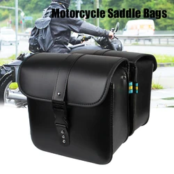 Motorcycle Riding Travel Tank Bag Motorcycle Storage Tool Bag Side Luggage Saddle Bag PU Leather Motor Tail Luggage Suitcase