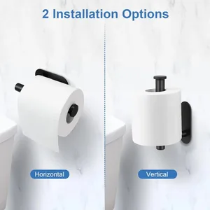 Hygienic paper roll adhesive support, no drilling, stainless steel, wall rod, bathroom rack, kitchen, RV 10 Main Sales Bathroom Motorhome - №8