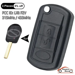 KEYECU 3 Buttons 315MHz 433MHz ID44 Chip for Land Rover Range Rover L322 VOGUE HSE 2002-2006 Auto Modified Flip Remote Key Fob