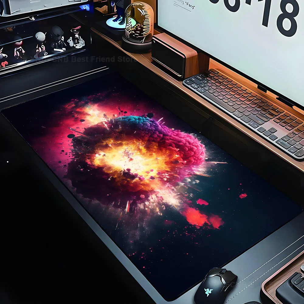 

Color Explosion Ai Art Mousepad Mouse Mat Desk Mat With Pad gaming accessories Prime Gaming XXL Keyboard Pad