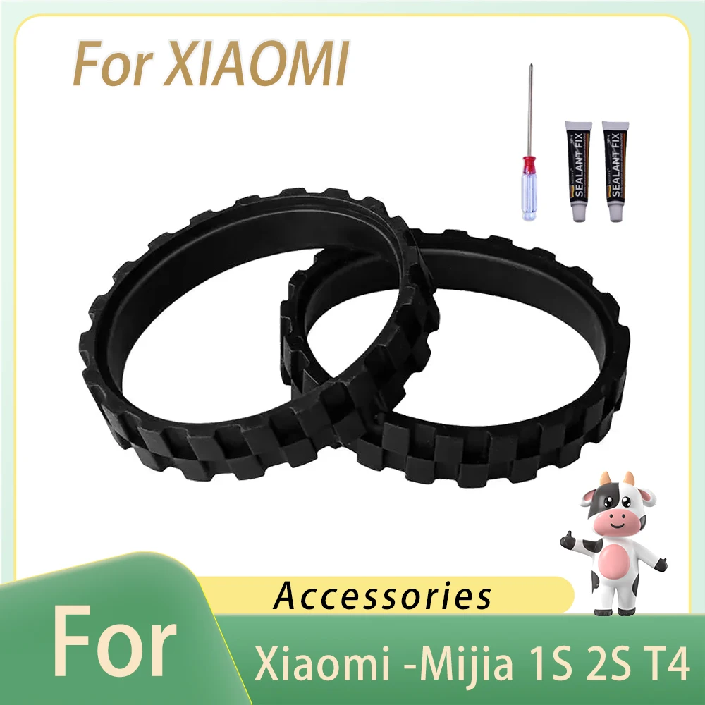 Tire Skin For Xiaomi -Mijia 1S 2S T4 Parts Replacement Consumables Vacuum Cleaner Anti-wear Anti-slip Tire Skin Accessories