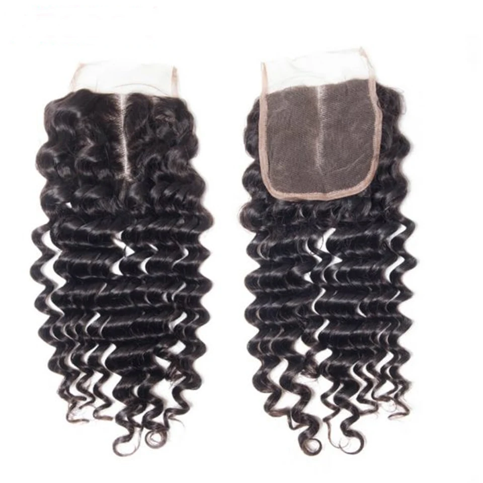 High Quality Deep Wave Bundles With 4x4 Closure Brazilian Remy Hair extensions Human Hair Weave With Closure Deep Wave