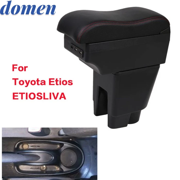 

For Toyota Etios armrest box For Toyota Etiosliva car armrest box dedicated USB charging Ashtray Car Accessories