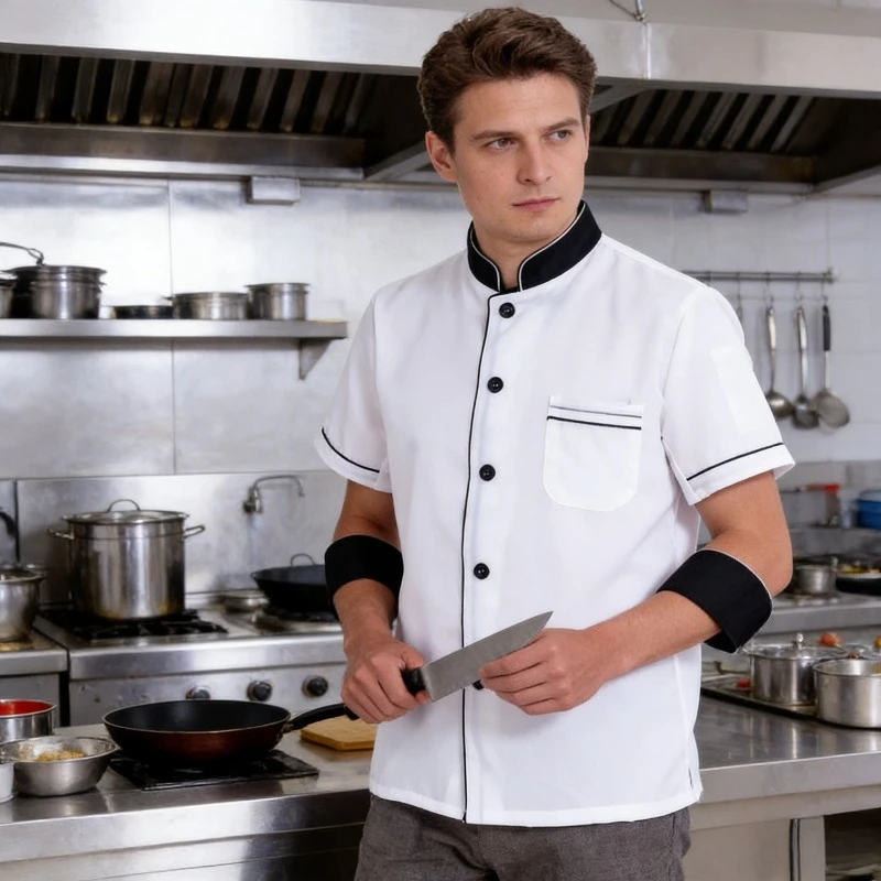 2026 New Comfortable Chef Uniform Men Long Sleeve White Baking Restaurant Hotel Kitchen Workwear for Women